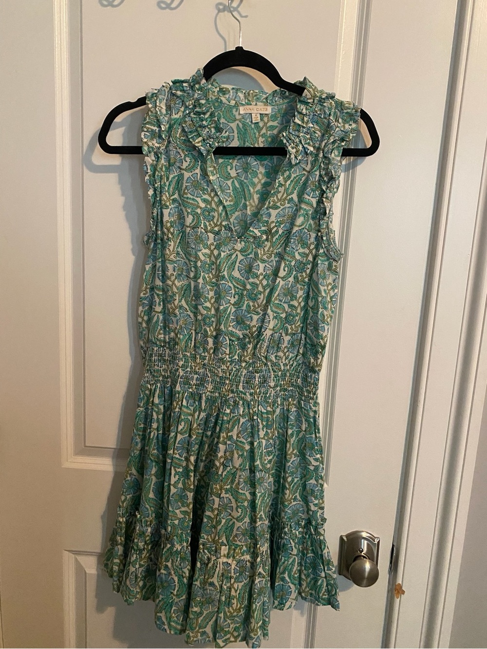 Anna Cate Green Floral Sleeveless V-Neck Sundress